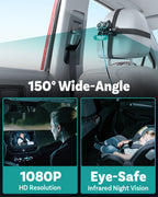 OTTOCAST Cabin Care, Drahtloser CarPlay-Adapter Babykamera 1080P HD 150°