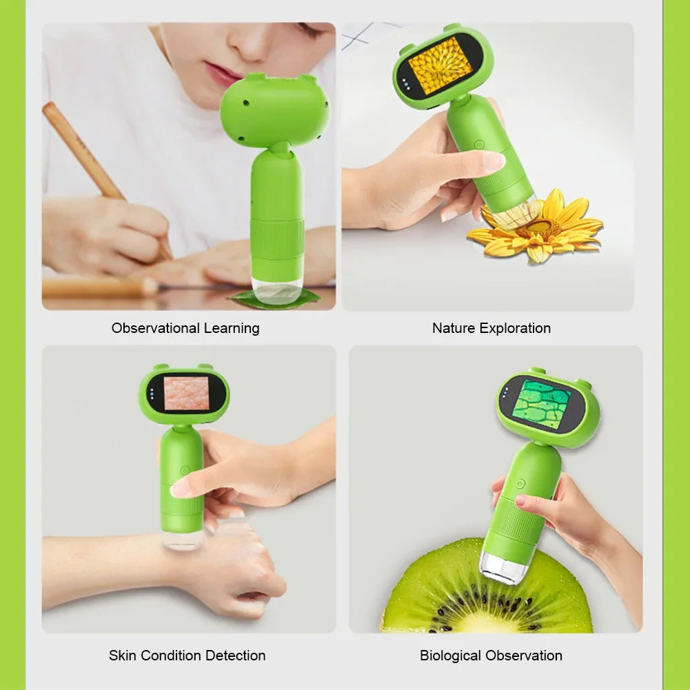 1000x Kinder mikroskop elektronische Lupe Kamera 200 Megapixel pädagogische Wissenschaft Spielzeug mit 8 LED-Licht Foto Video-Funktion