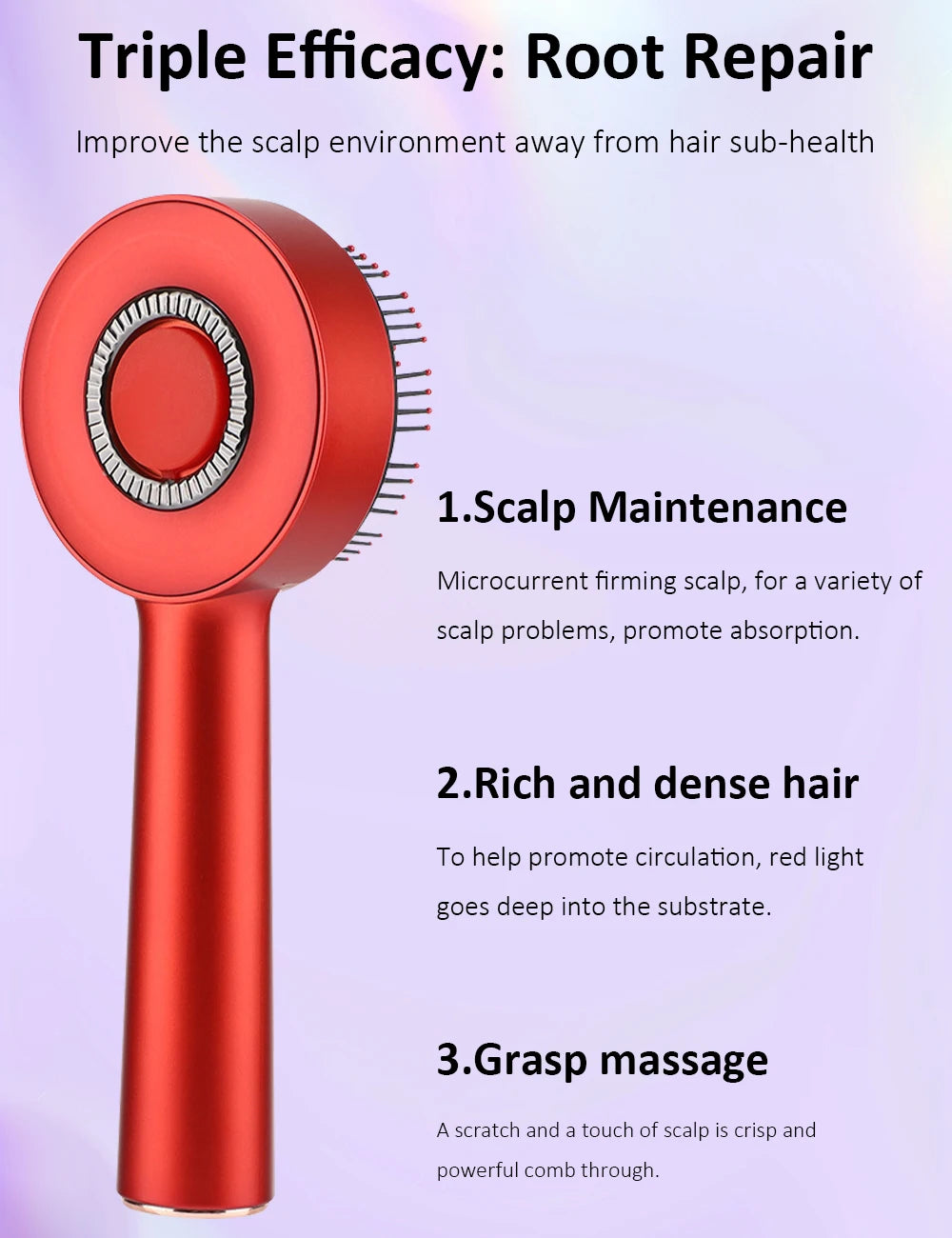 Peigne de massage électrique pour la tête, appareil de massage par vibrations, portable, pour follicules pileux, huile pour cuir chevelu, applicateur liquide, croissance des cheveux, anti-chute