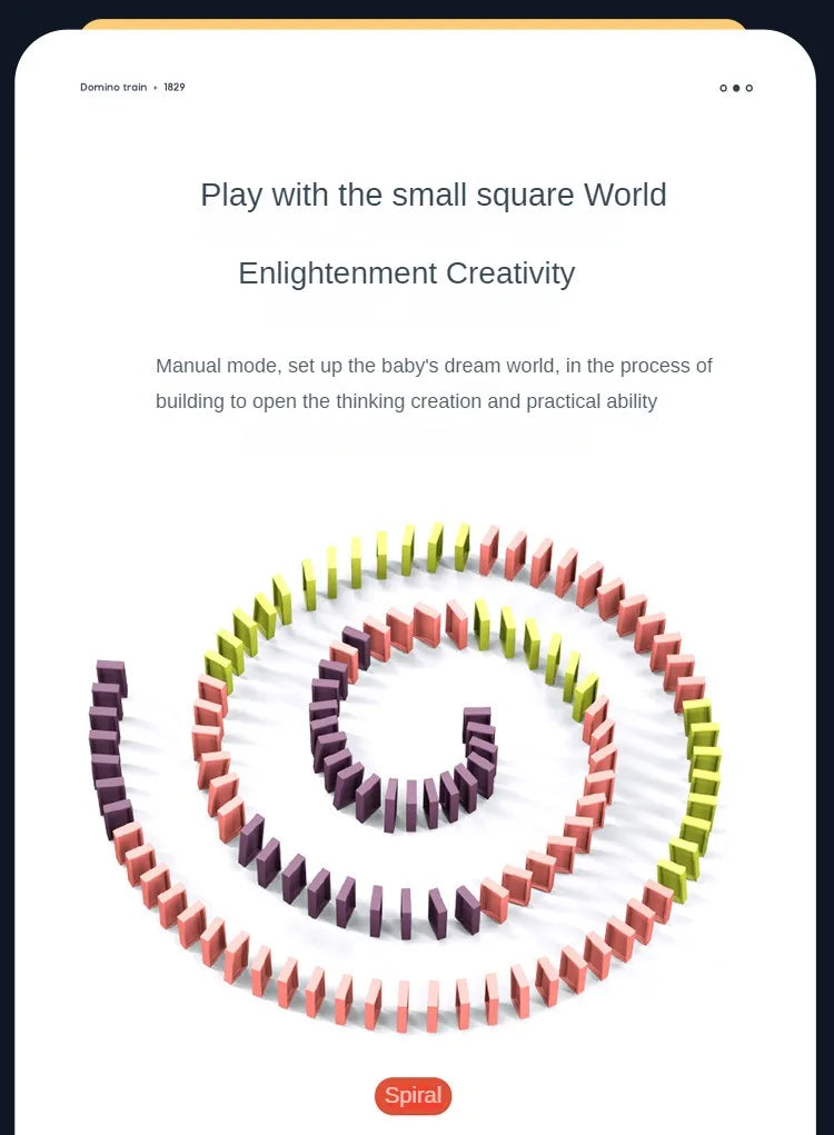 Automatische Verlegung Domino Zug Elektrische Auto Ziegel Blöcke Kits Kreative Spiele Intelligenz Pädagogisches DIY Spielzeug Kinder Geburtstag Geschenk