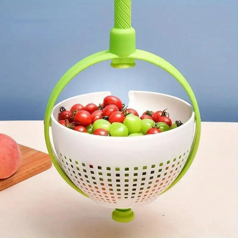Rotierender Abtropfkorb für Gemüse & Obst – PP-Kunststoff, tragbar, spülmaschinenfest