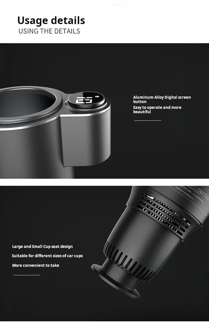 2-in-1-Auto-Tassen-Tassenhalter, wärmer, intelligente Auto-Tasse, Auto-Heizung, Kühlbecher, Touchscreen, Büro-Tassen-Tassenhalter für Zuhause und Reisen