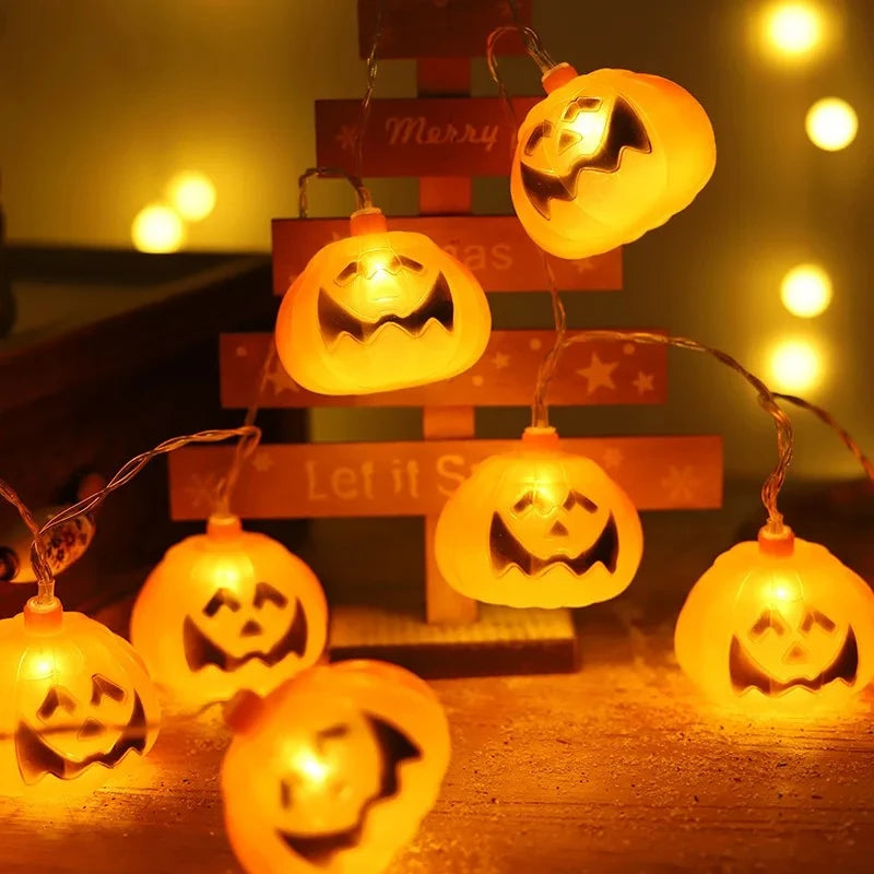 Halloween Kürbis-LED-Lichterkette – Batteriebetrieben, 3D-Design | 1,5m, 3m oder 6m