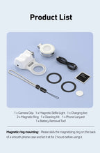 TELESIN- Telefonkamera-Handgriff, magnetischer Smartphone-Halter, Aufnahmehilfe, Fernbedienungsgriff für iPhone und Android-Telefon