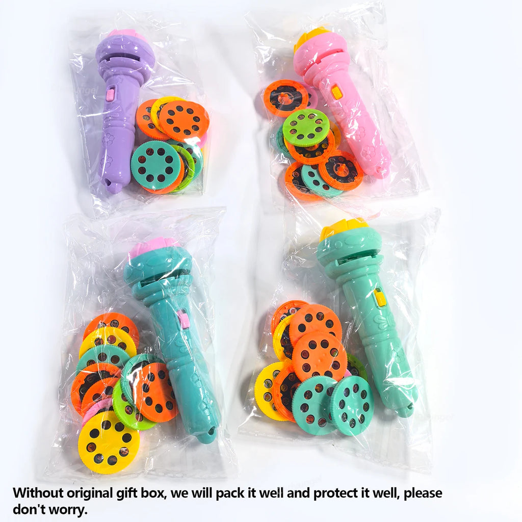 10-Karten-Cartoon-Projektions-Taschenlampe, 80 Muster, kreative Kinder-Taschenlampe, Spielzeugprojektor, Babyspielzeug, Gute-Nacht-Geschichten-Buch-Spielzeug