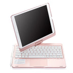360 Grad drehbare BT-Tastatur für wiederaufladbare kabellose Tastatur und Maus mit 7-Farben-Hintergrundbeleuchtung für iPad 10,2/10,5 Zoll