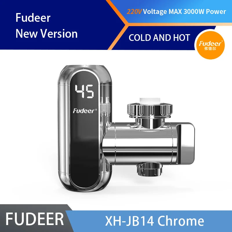 Fudeer 3400 W 220 V Elektrische Küche Warmwasserbereiter Wasserhahn Instant Hot Edelstahl Wasserhahn Heizung Kaltheizung Wasserhahn