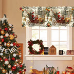 Weihnachts-Kurzvorhänge, Volants, Weihnachtsdekoration für Zuhause, 2025, Weihnachtsschmuck, Fensterbehandlungen für Küche und Badezimmer