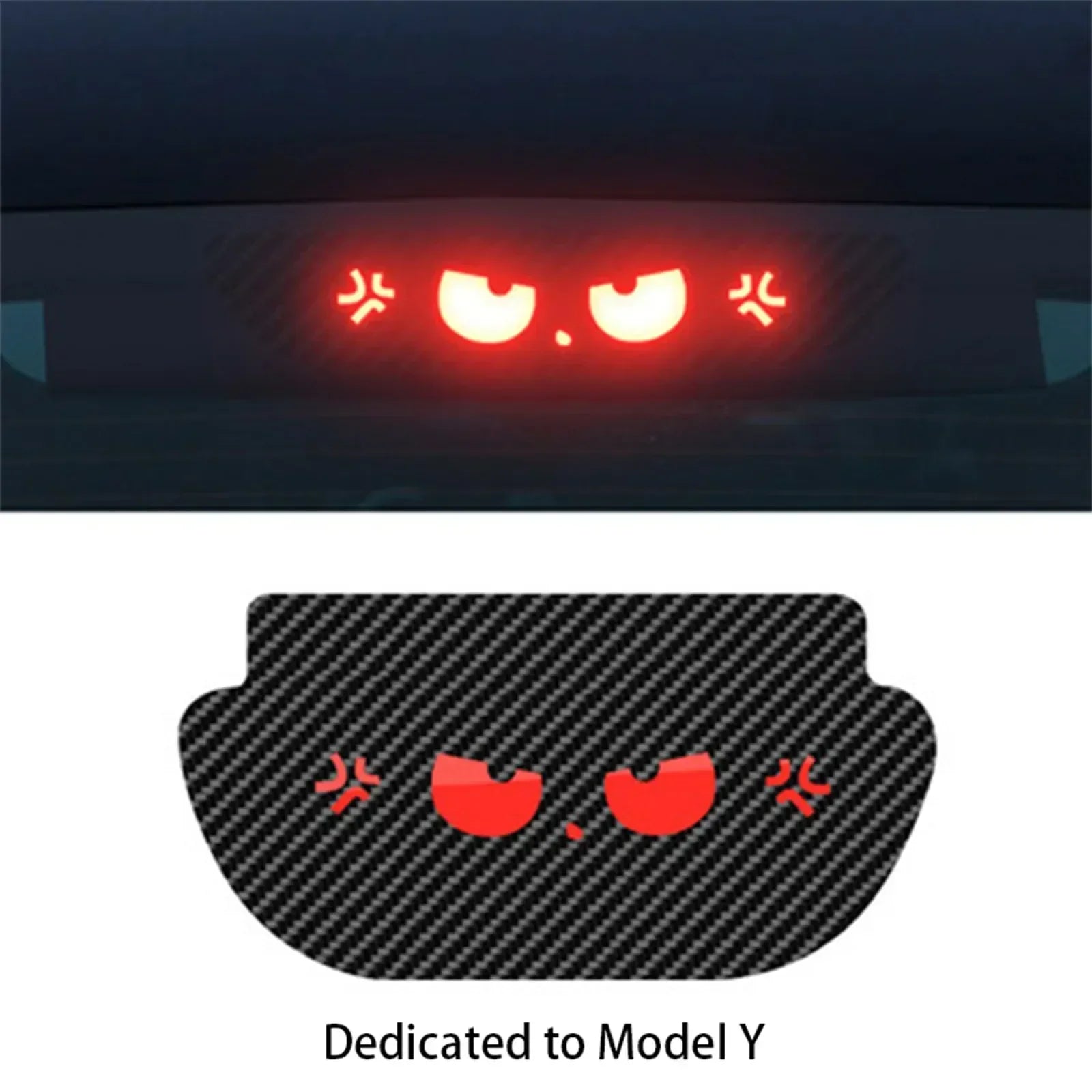 Neu 1 Stück Auto-Aufkleber für Tesla Model 3 Y, Rücklicht-Aufkleber, hochmontiertes Bremslicht, Projektionsbrett, oberes Rücklicht, Emblem-Aufkleber