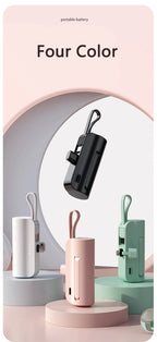 5000 mAh Kapsel Mini Power Bank für iPhone 14 Samsung Huawei Xiaomi Tragbares Ladegerät Powerbank mit Telefonhalter Ersatzakku