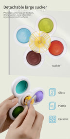 3Pcs Cartoon Insekt Zappeln Saugnapf Spinner Spielzeug Set Pädagogisches Rotierenden Rassel Baby Bad Spielzeug für Kinder