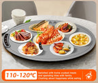 TINSOL Elektrisches Heizplatte für Lebensmittel, tragbares, zusammenklappbares Heiztablett mit 8 Temperatureinstellungen, thermostatisches Lebensmittel-Heizkissen