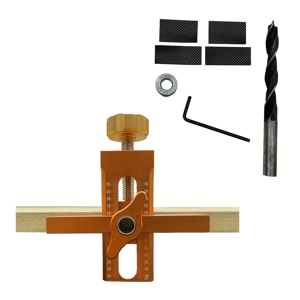 2-in-1-Schranktürform, langlebig und präzise mit verstellbarem Führungsstift, 3 Bohrer und Präzisionswaagen