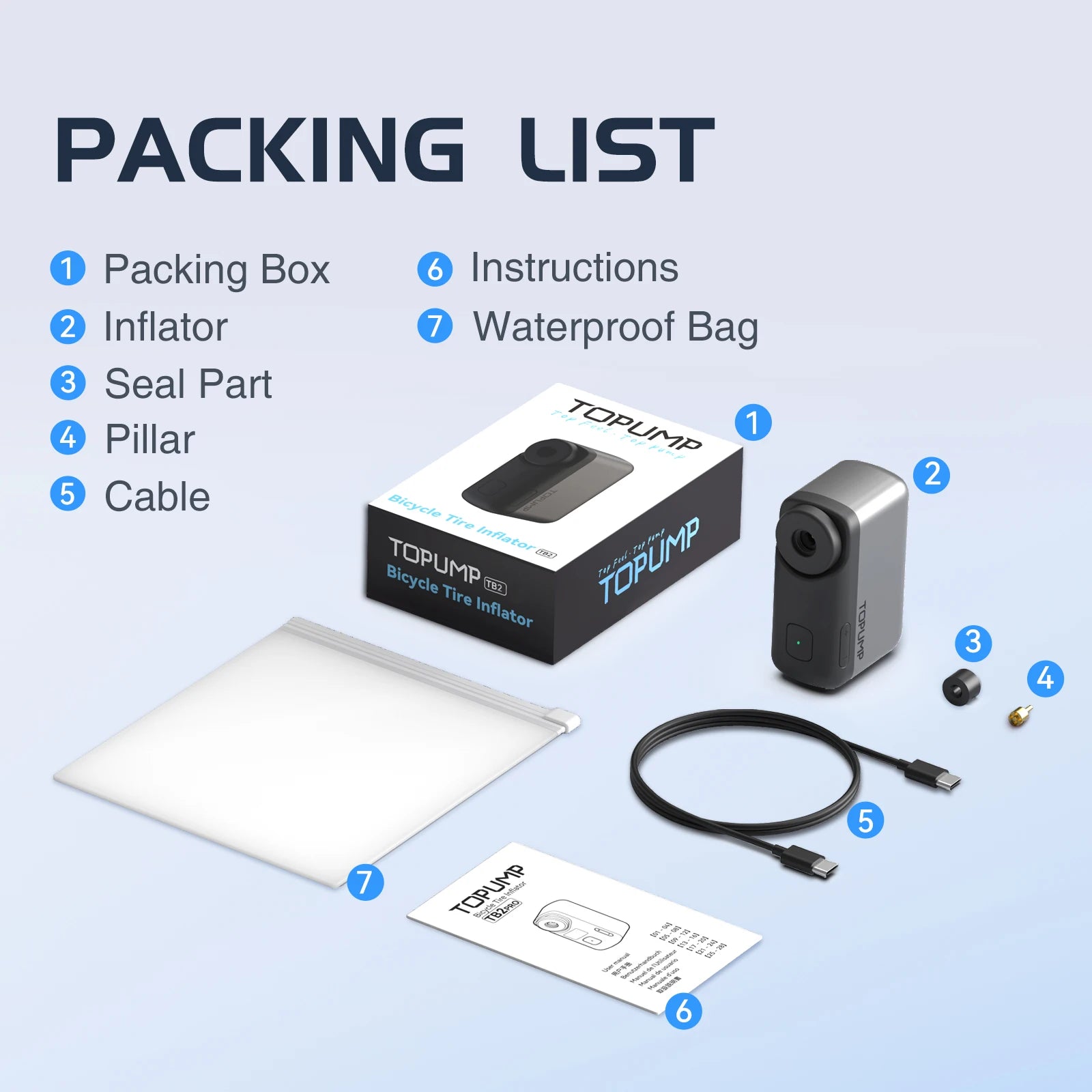 TB2 Mini Fahrradpumpe Reifenfüller 120PSI Max Akku Radfahren Fahrradzubehör Schrader Presta Ventil Winzige Pumpe