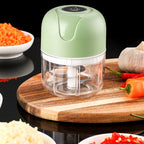 Elektrischer Mini-Knoblauchzerkleinerer – 5W, USB, IPX65, Edelstahlklingen | 100ml & 250ml | CE | Weiß & Grün