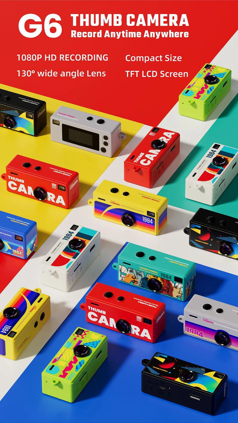 Mini-Schlüsselanhänger-Daumenkamera mit 1080P HD-Videoaufzeichnung und 130 Grad Weitwinkelobjektiv, TFT-LCD-Bildschirm für Studenten 2025