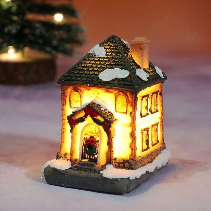 Weihnachten Neue Weihnachtsdekorationen Harz Kleines Haus Mikrolandschaft Harzhaus Kleine Ornamente Weihnachtsgeschenke