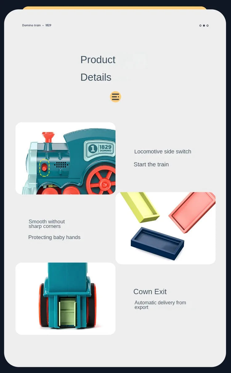 Automatische Verlegung Domino Zug Elektrische Auto Ziegel Blöcke Kits Kreative Spiele Intelligenz Pädagogisches DIY Spielzeug Kinder Geburtstag Geschenk