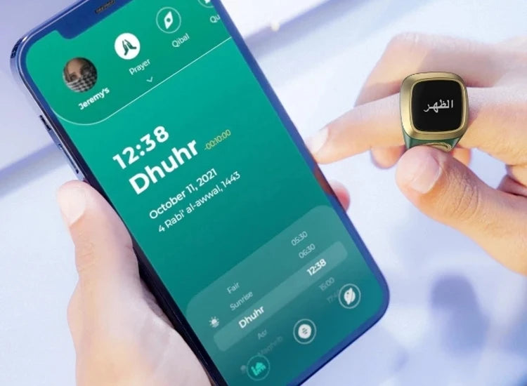 Zikr Ring M02 – Smarter Muslimischer Gebetszähler mit WLAN & App, IP68, 18/20 mm