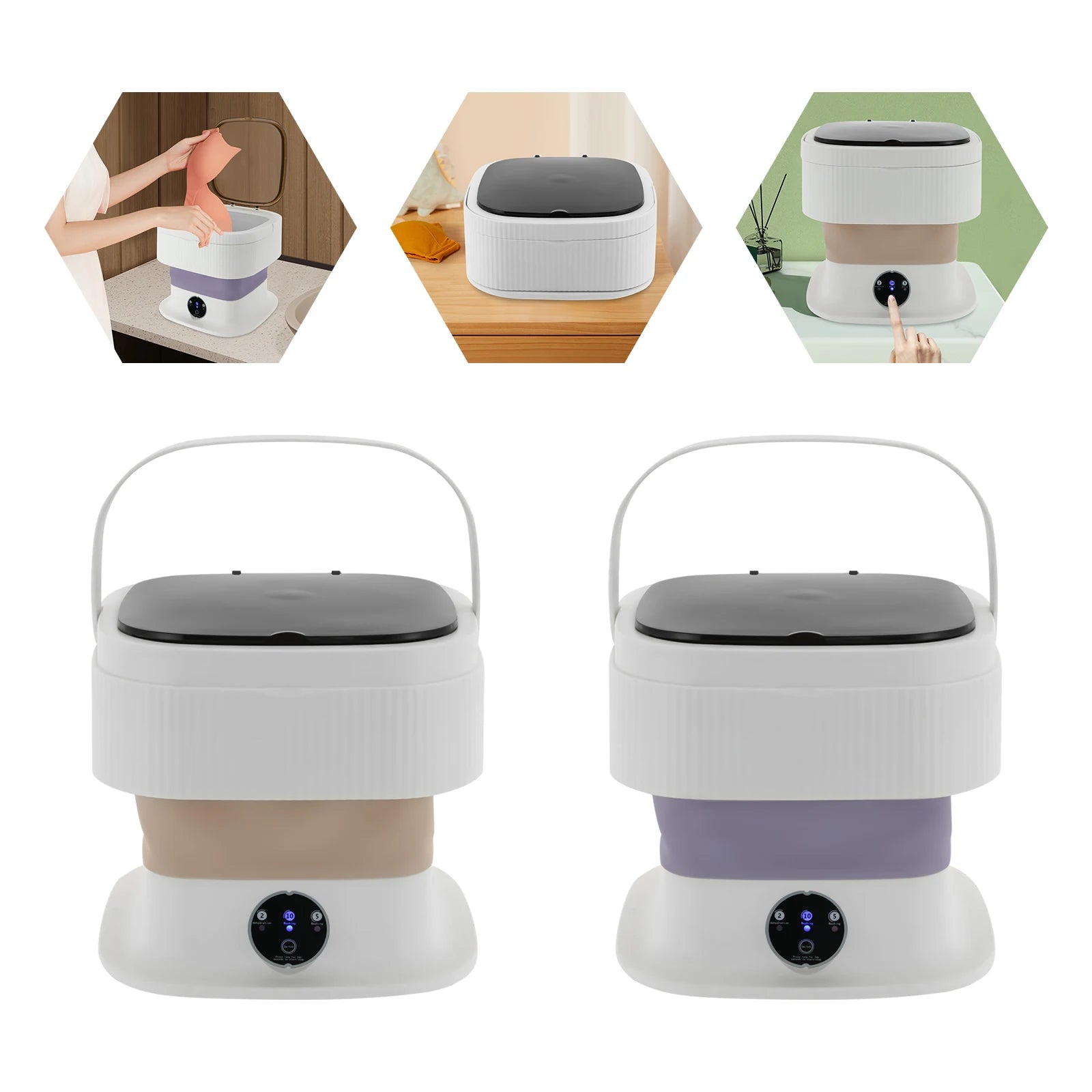 10L tragbare faltbare Waschmaschine Mini-Waschmaschine geeignet für Familien, Wohnungen, Schlafsäle und Wohnmobile