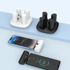 4 x 5000 mAh Mini-Powerbank mit Ladestation, tragbar, PD 20 W, Schnellladegerät, Powerbank für iPhone 16 x Samsung Xiaomi Poverbank