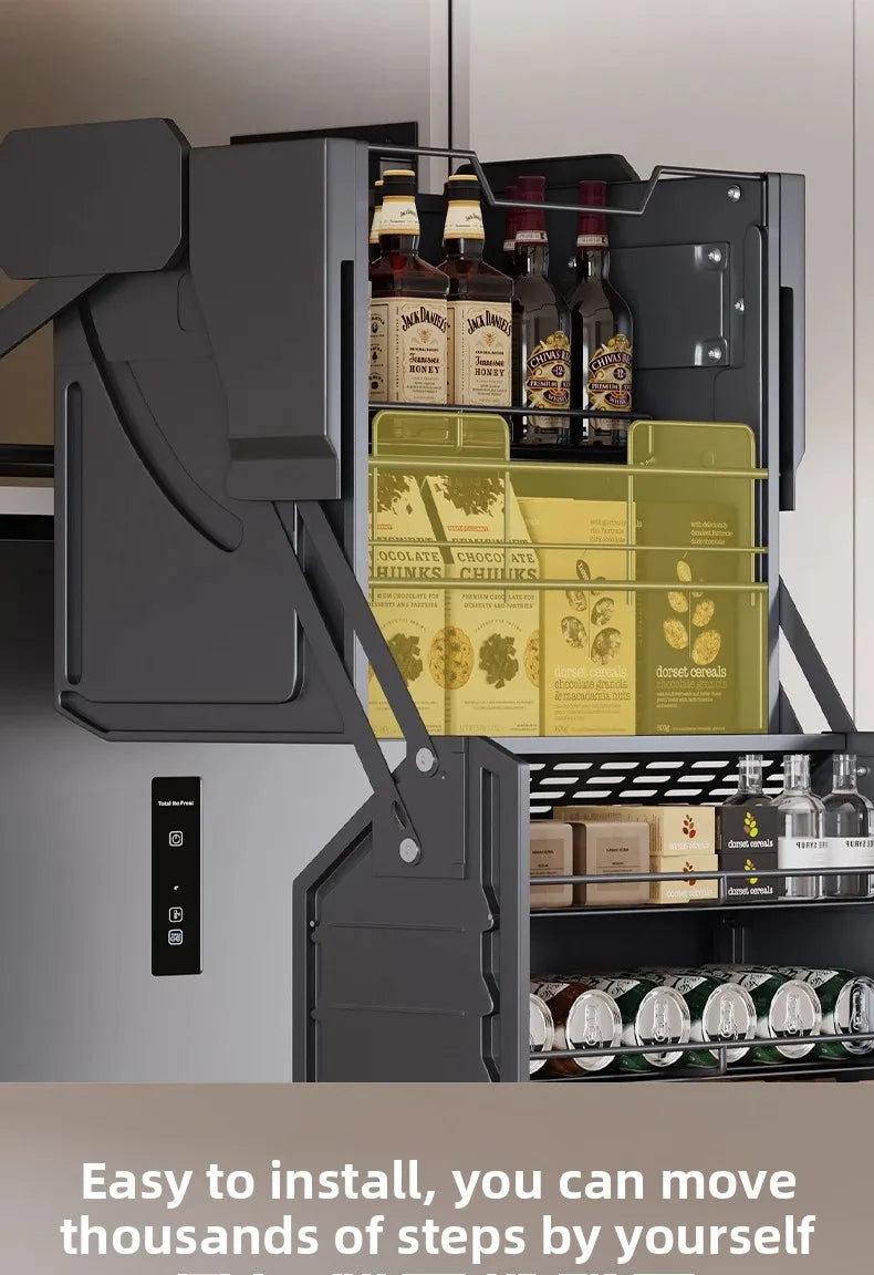 Hängeschrank, Hebekorb, Küchenschrank, Hochschrank, Kühlschrank, Ofen, Snacks Gewürzkorb, Vertiefung Lagerregal