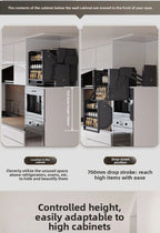 Hängeschrank, Hebekorb, Küchenschrank, Hochschrank, Kühlschrank, Ofen, Snacks Gewürzkorb, Vertiefung Lagerregal