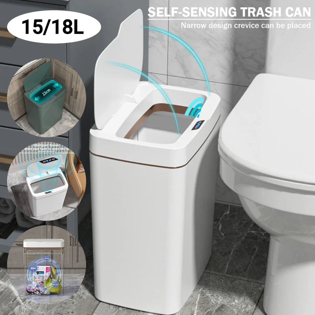15L Smart Sensor Mülleimer Mülleimer Wasserdicht Touchless Automatischer Mülleimer Papierkorb für Küche Toilette Schlafzimmer