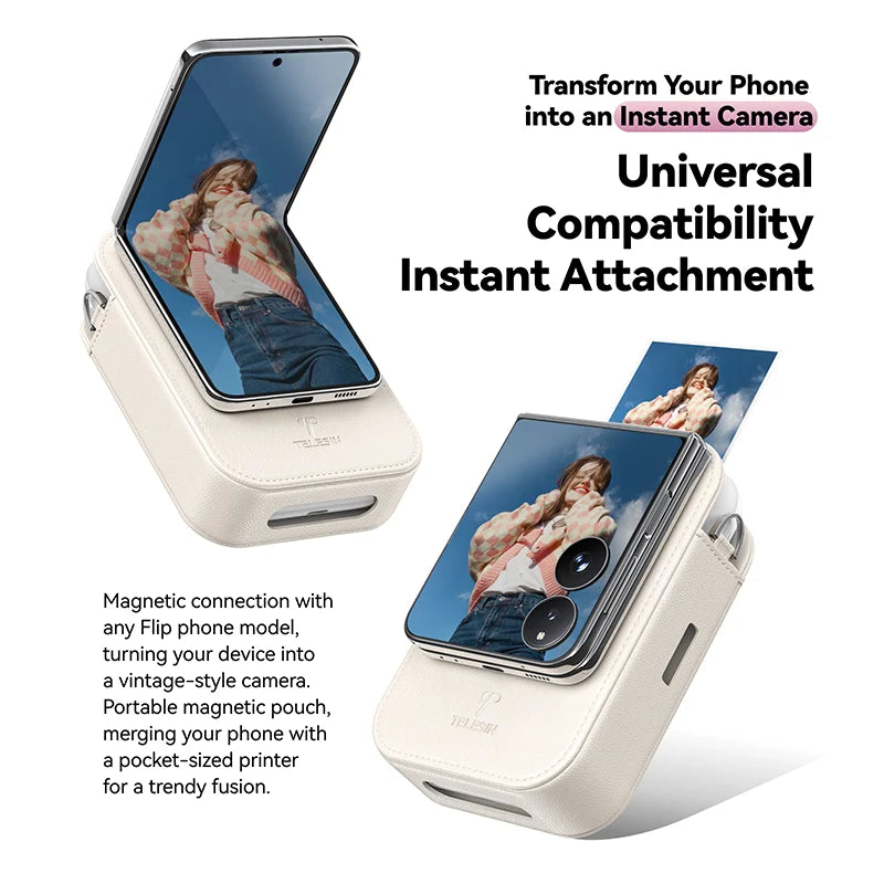 TELESIN LIENE Mini-Fotodrucker Zink, tintenfrei, 300 dpi, kabellos, Bluetooth, tragbarer Foto-Waschautomat mit APP für selbstgemachte Bilder und Geschenke