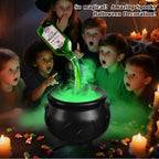 Halloween Hexenkessel mit LED & Nebelmaschine – Schwebende Tränkflasche, Grüner Nebel