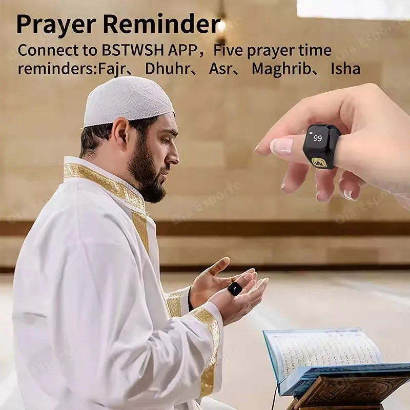 Ola Esporte Zikr1 Lite – Muslimischer Smart Ring mit Tasbih-Zähler, Gebetszeit & Qibla | Bluetooth 5.1 | 9 Farben