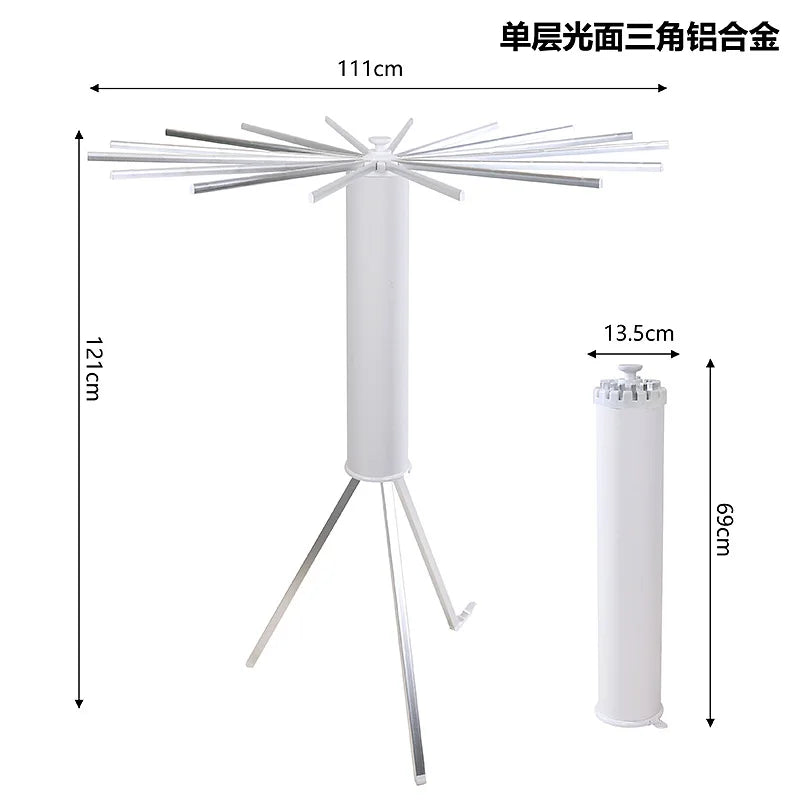 Zusammenklappbarer, drehbarer Wäscheständer, verstellbar um 360° °   Spin platzsparendes kompaktes Stativ mit Holzarmmen für die Organisation zu Hause