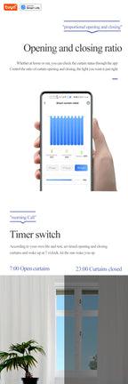 Tuya Smart WiFi Vorhangroboter (mit Gateway), APP-Fernbedienung, Sprachsteuerung, inklusive Zubehör für T/U-Vorhangschienen