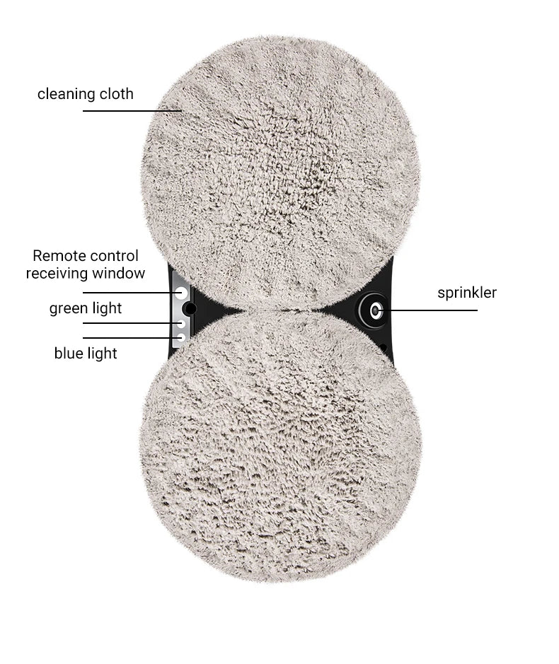 DIVEDEER Weißer/schwarzer Fensterputzroboter, elektrischer Fensterputz mit hoher Saugkraft, doppelseitiger Glasstaubsauger, Wasserspray