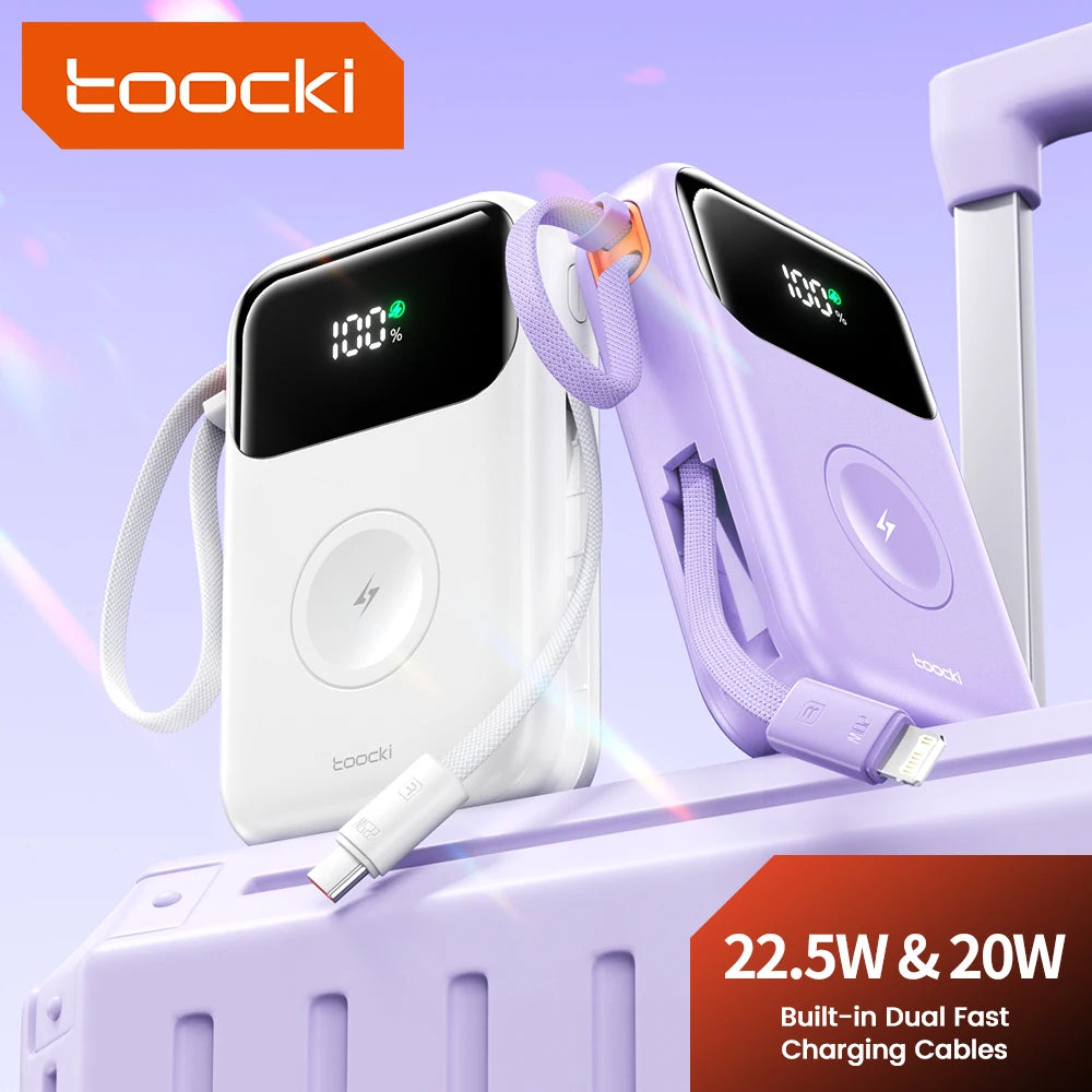 Toocki PowerBank 10000 mAh Tragbare PD 22,5 W Schnelllade-Powerbank für iPhone 16 15 14 13 12 Apple Watch Mobile Externer Akku