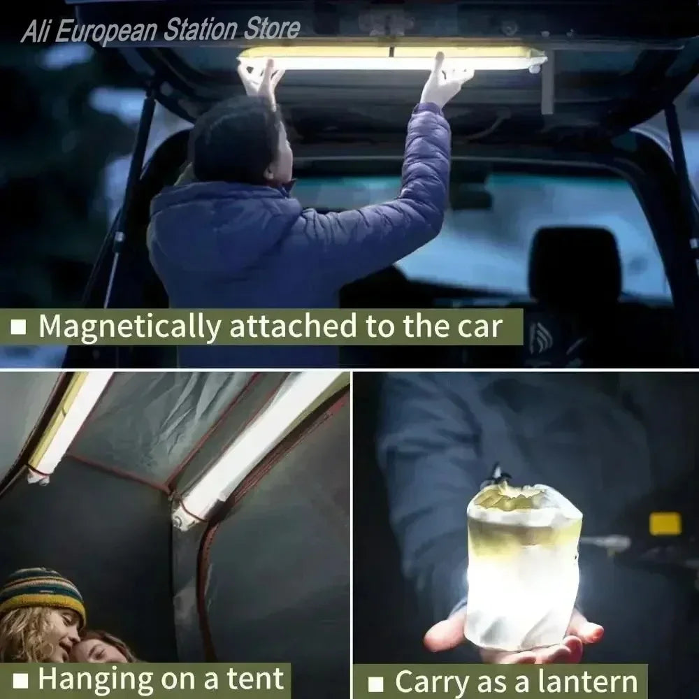 Wasserdichte Zeltleuchte für den Außenbereich, aufblasbare Campingleuchte mit magnetischer, solarbetriebener, wiederaufladbarer USB-Campinglampe