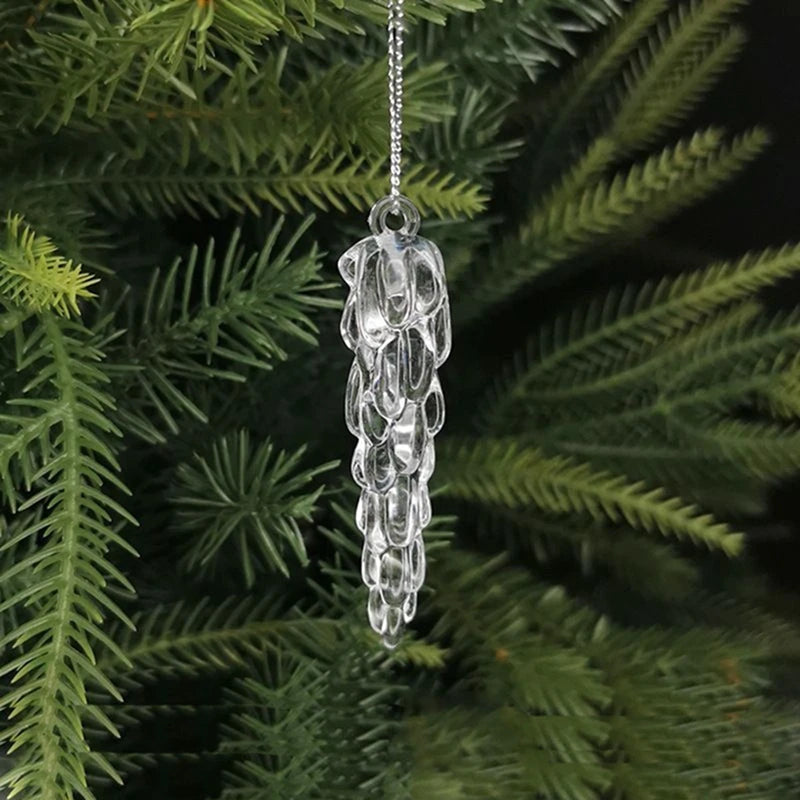 5/10 Stück Weihnachtsdekoration Kristall Schneeflocke hängende Weihnachtsbaum Anhänger Ornamente für Home Decor Party 2025, Neujahrsbedarf