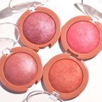 4-Farben-Highlighter, perlmuttartig, gebacken, aufhellendes Rouge, Puder, Wangentönung, Rouge, Kontur-Highlighter, Gesichtsschatten, Schimmer-Rouge