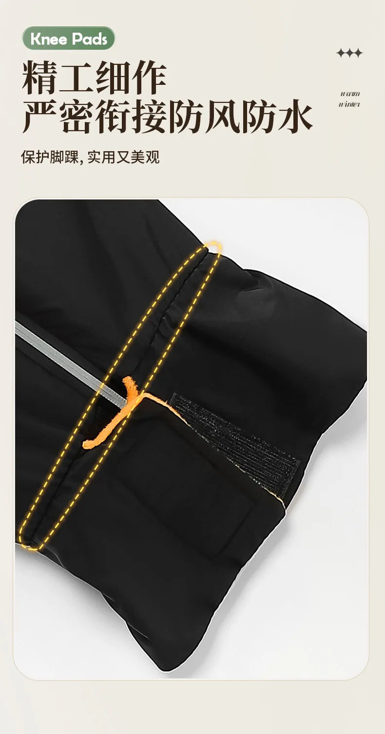 72CM Winter Motorrad Knie Wärmer Fleece Verdicken Pad Warme Wasserdichte Knie Ärmeln