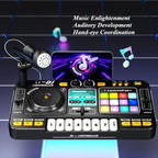 CONUSEA Kinder DJ-Mixer Controller – Bluetooth, Mikrofon, LED-Beleuchtung, Lernspielzeug | CE-Zertifiziert