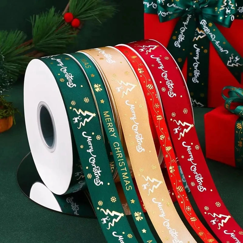 5 Yards Weihnachtsdekoration Band Weihnachtsbaum Anhänger handgemachtes Design für Home Decor Navidad Neujahr 2026 DIY Geschenkverpackung