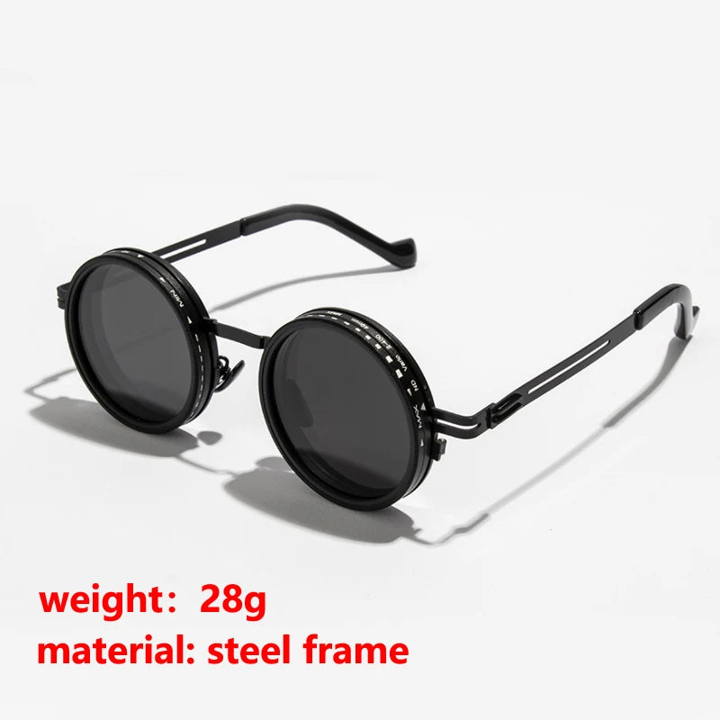 Ah-Mee ND2-400 Sonnenbrille – Polarisiert, 9 Stufen, UV400, Punk-Stil, Unisex