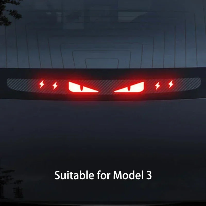 Neu 1 Stück Auto-Aufkleber für Tesla Model 3 Y, Rücklicht-Aufkleber, hochmontiertes Bremslicht, Projektionsbrett, oberes Rücklicht, Emblem-Aufkleber