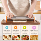 13,78 Zoll verstellbarer Nudelholz aus Edelstahl mit 4 abnehmbaren Ringen, Teigroller für Pizza-Keks-Backwerkzeuge