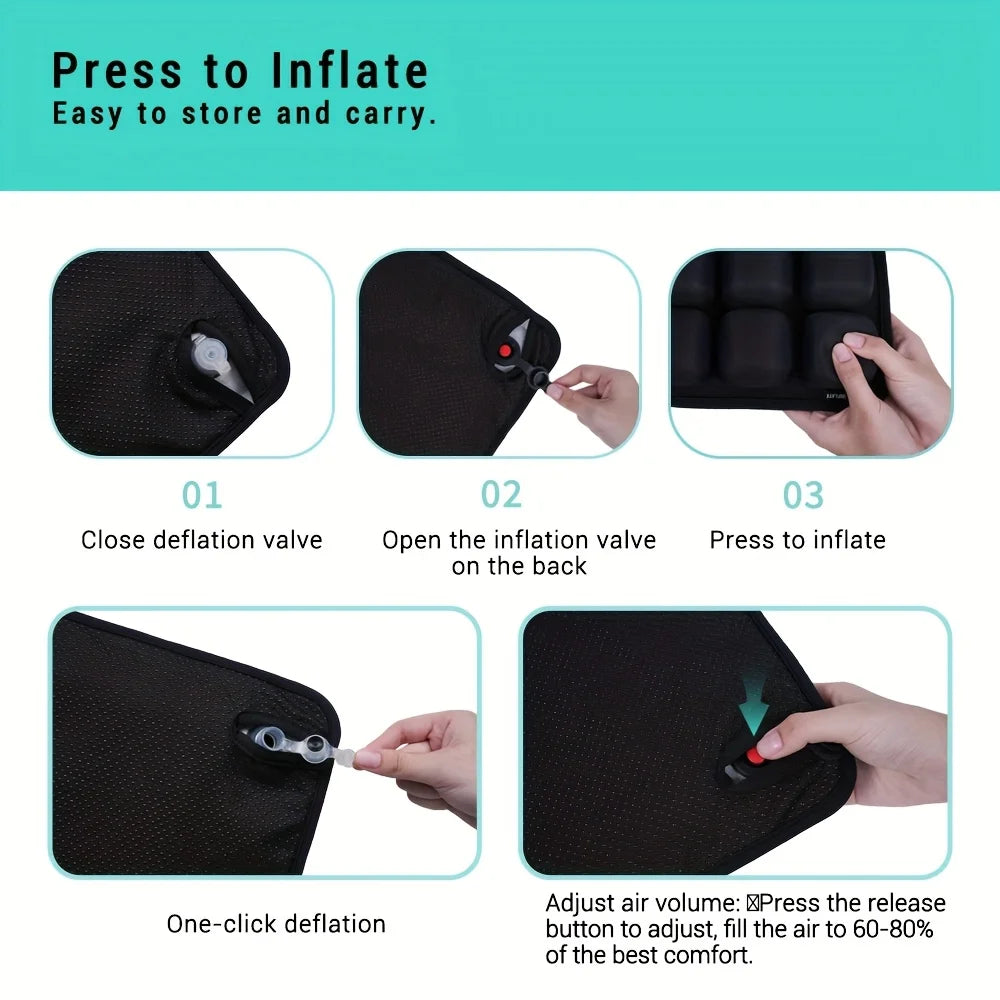 Air Bags Travel Cushion Lightweight Breathable Travel Seat Cushion High Rebound Pressure Portable 3D Air Cell Seat Cushion Decor