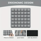 Airbag-Reisekissen, leichtes, atmungsaktives Reisesitzkissen, hoher Rückpralldruck, tragbares 3D-Luftzellen-Sitzkissen-Dekor