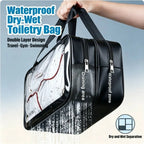 Transparente Kulturtasche mit Nass-Trocken-Trennung, M/L