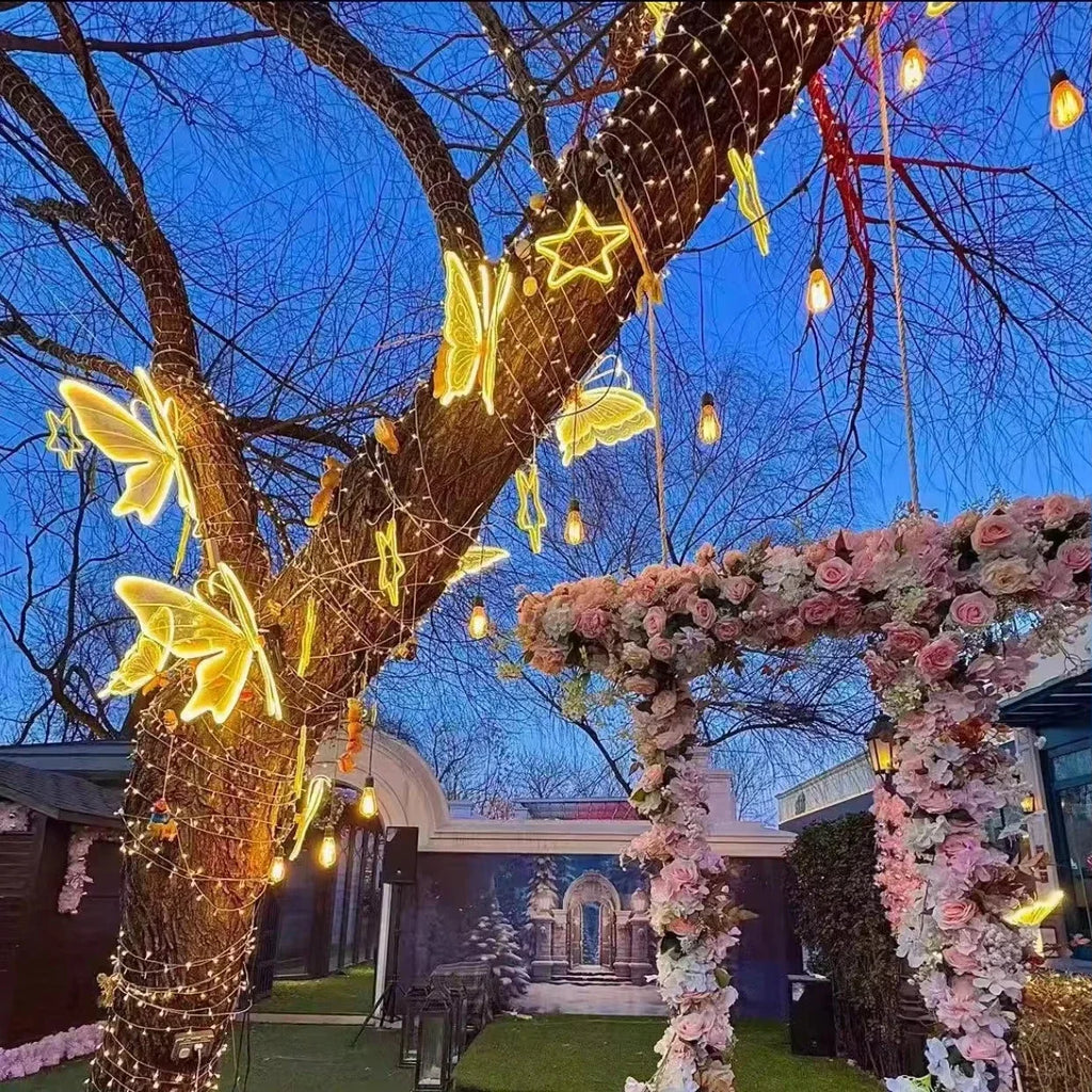 LED-Schmetterlinge (automatisches Öffnen und Schließen, realistische leuchtende Flügel) |   Perfekte Dekoration für Hochzeiten, Partys, Weihnachten