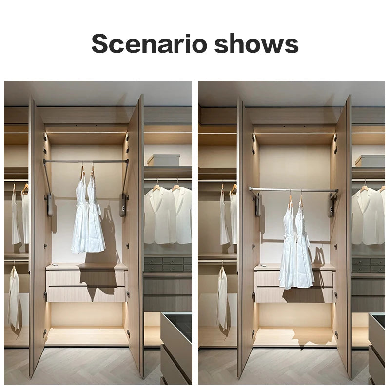 Kleiderschrank Elektrischer Lift Kleiderstange Garderobe Hochschrank Intelligenter automatischer Kleiderbügel Touch Rise Return Kleiderstange