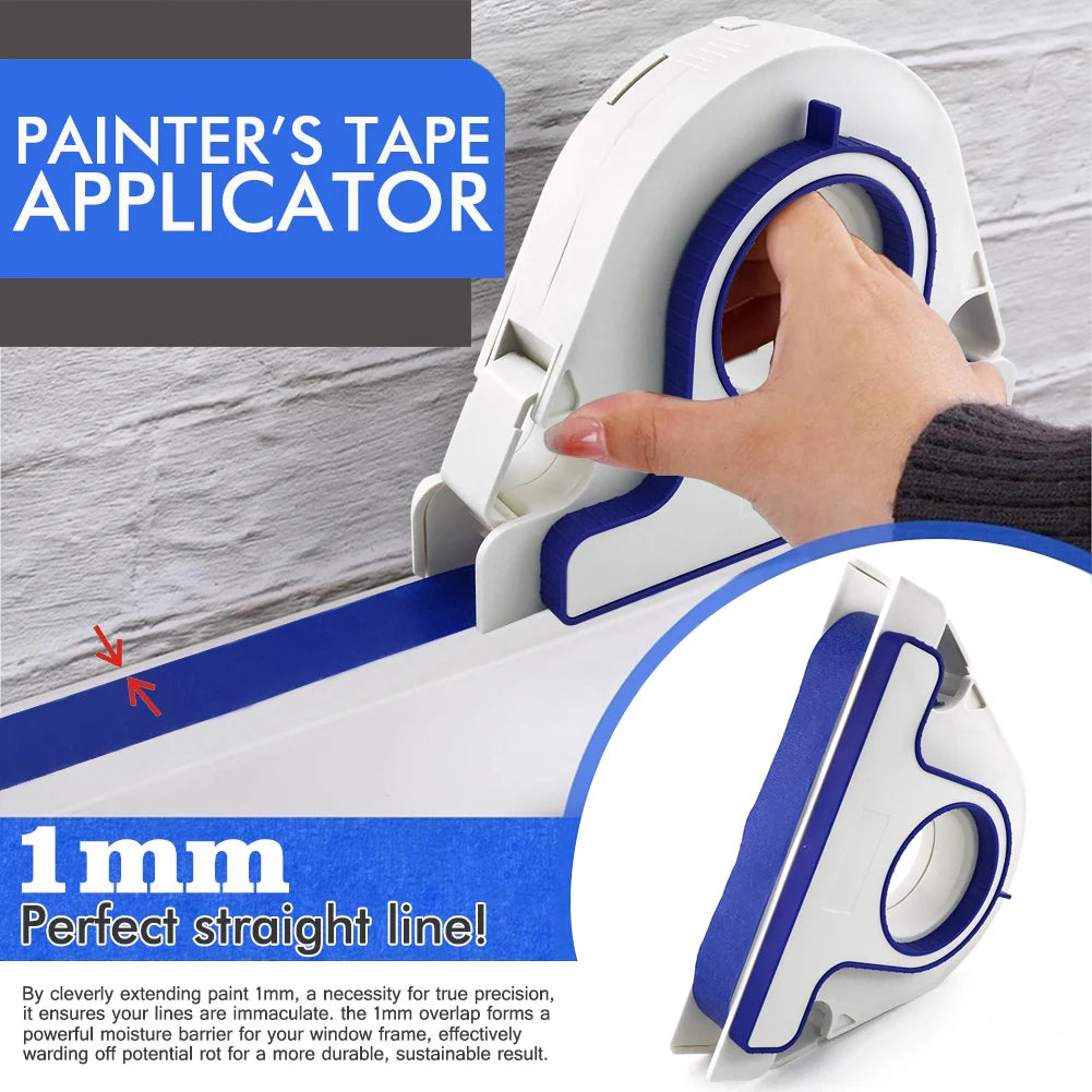 SHENGMEIYU Abdeckband-Abroller 25mm – Mit Cutter, für Fensterrahmen & Renovierung, Weiß oder Blau